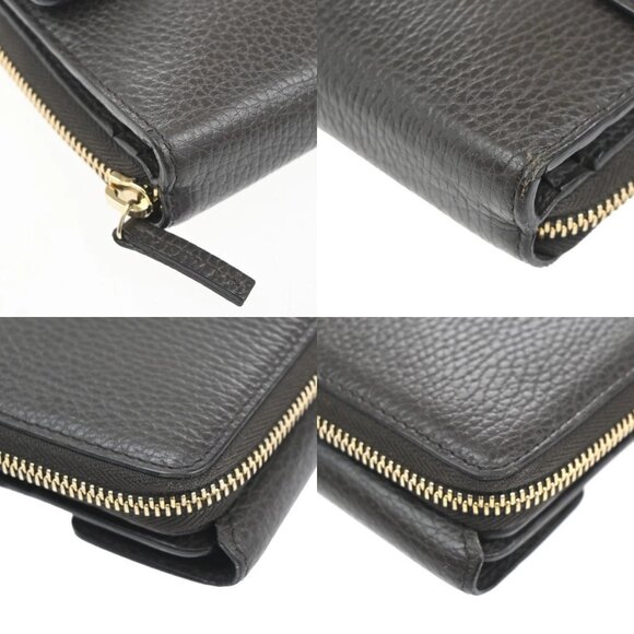 GUCCI Logo Interlocking G Zipper Around Long Wallet Leather Brown GHW 62MA318 - Picture 12 of 15